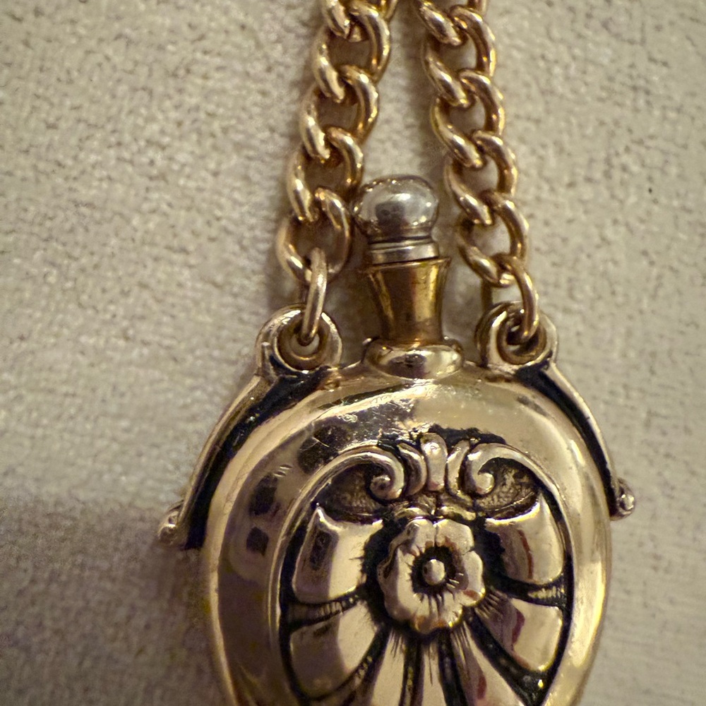 Vintage Fleur-de-lid Perfume flask pin - Picture 2 of 6